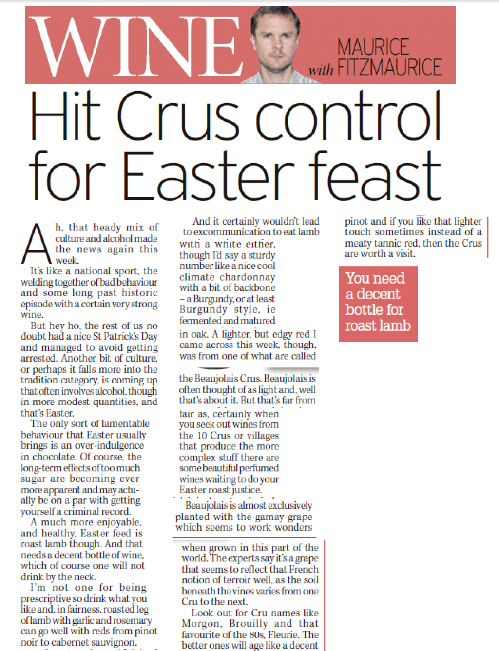 Hit Crus control for Easter feast
