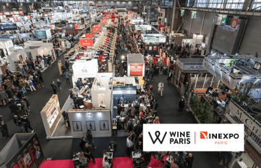 Wine award entrant bottle collection at Wine Paris